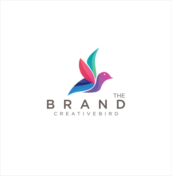 Abstract Flying Bird Logo Design Segno Creativo Colorful Flying Bird — Vettoriale Stock