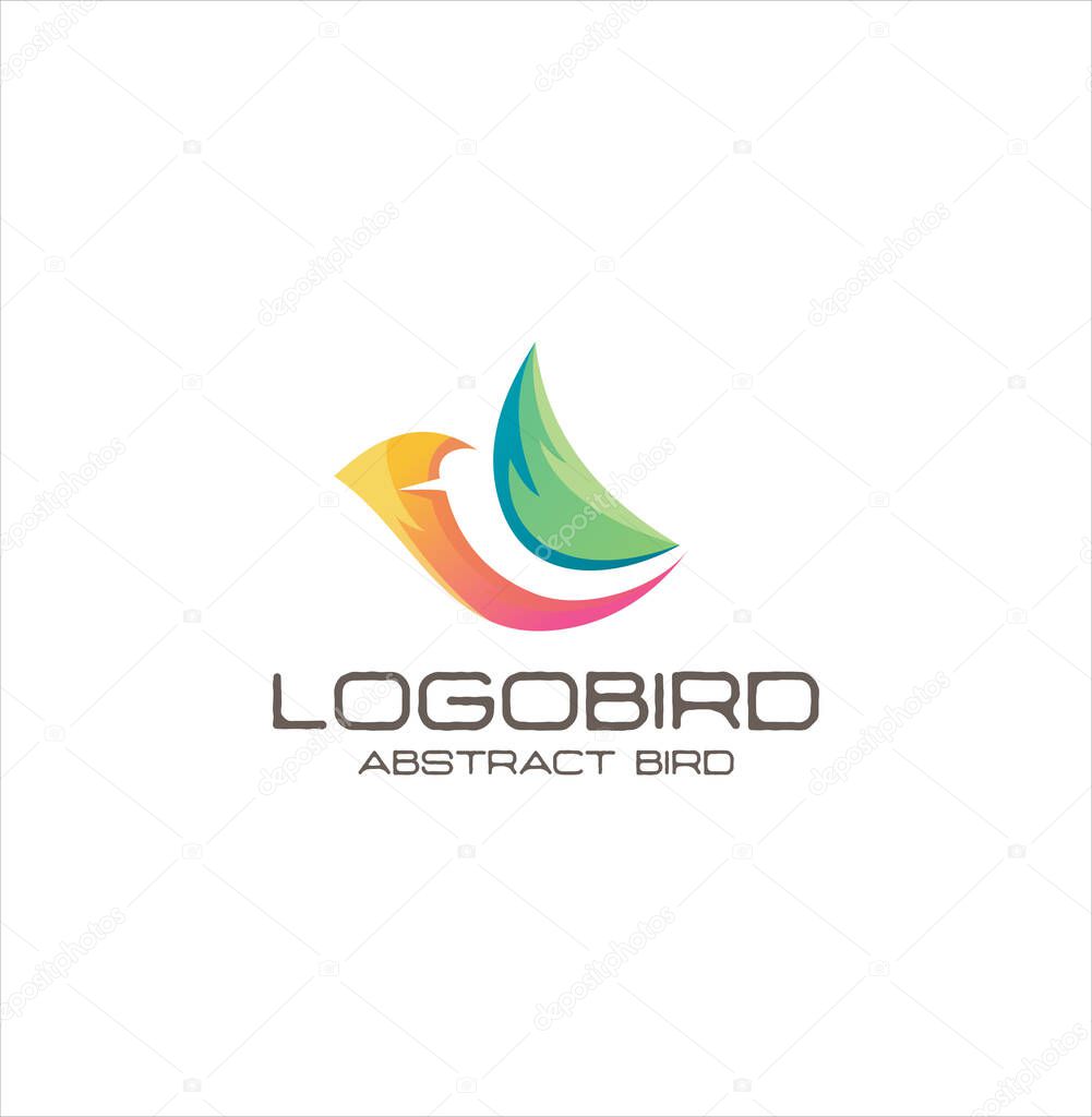 Abstract Bird Logo Design Creative sign . Colorful Bird Logo Icon Design . Fliying Bird Colorful Logo Design Illustration
