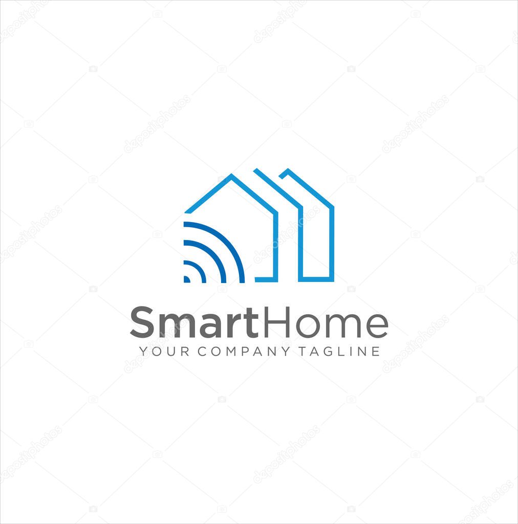 Smart House Logo Design Template . Smart Real Estate Logo . Smart Home Logo Design.