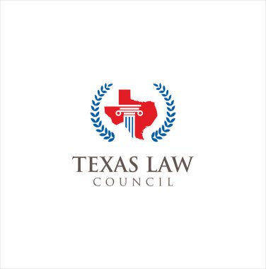 Amerika Teksas Hukuk Firması Logo Tasarımı. Justice Texas Logo Tasarım Vektörü Stoku
