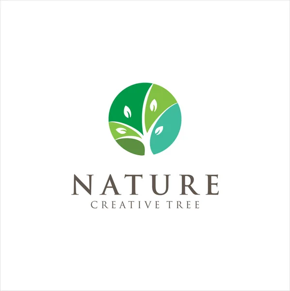 Circle Organic Leaf Logo Designs Inspiração Círculo Deixe Natureza Logo — Vetor de Stock