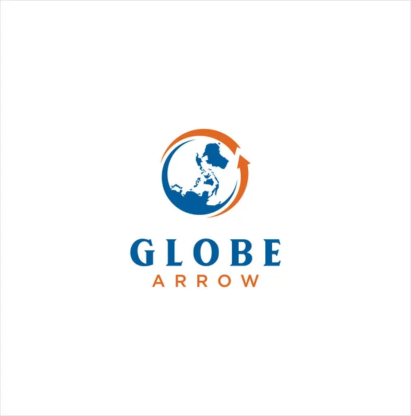 Business Finance Arrow Global Globe World Earth Logo Icon Design — Stock Vector