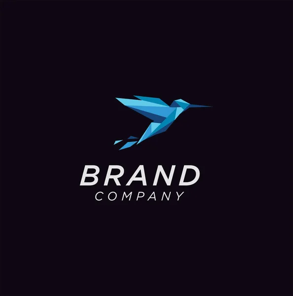 Resumo Logo Pássaro Design Poligonal Flying Bird Logo Design Abstrato — Vetor de Stock