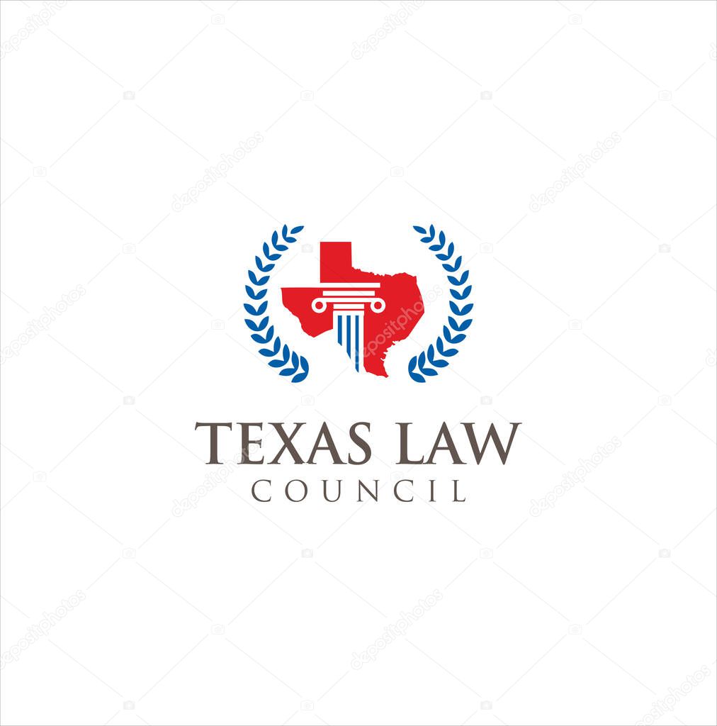 America Texas Law Firm Logo Design . Justice Texas Logo Design Vector Stock
