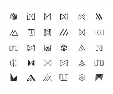 Harf Logosu Tasarım Vektör Çizimi