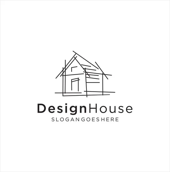 Logo Maison Architecte Logo Rénovation Planification Immobilière Logo Conception Maison — Image vectorielle