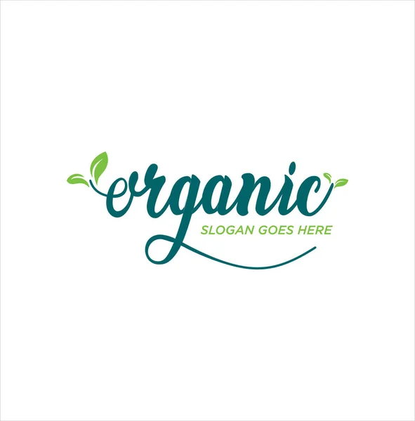 Logo Cibo Sano Qualità Premium Vegan Green Life Prodotti Biologici — Vettoriale Stock