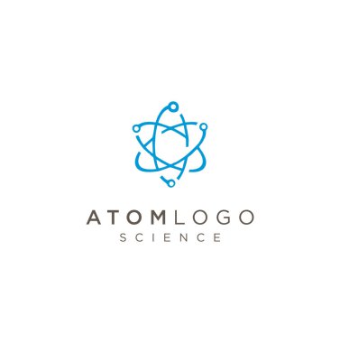 Atom Logosu, Molekül Logosu Vektör Simgesi Formül İllüstrasyonu, İllüstrasyon