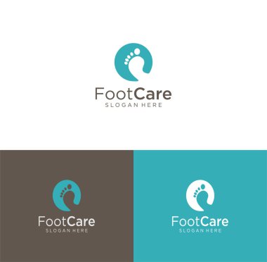 Foot Clinic logo tasarımları, Foot Care logo tasarım vektörü, Circle Foot care logosu.