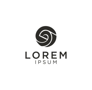 Monogram Kağıt Yuvarlama logosu düz tabela. Kağıt rulo logo Siyah Vintage Hipster