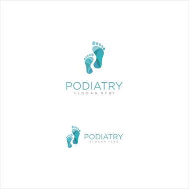 Podiyatri logosu beyaz arka planda izole edildi. Foot Care Logo Simgesi Tasarımı. Ayak İzi Logosu .