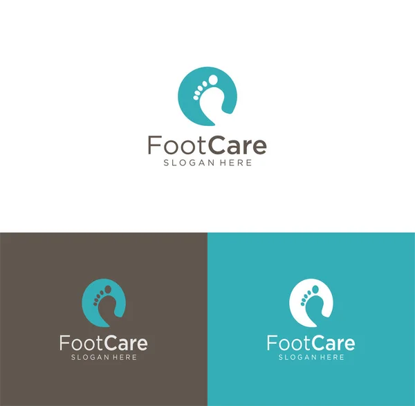Foot Clinic Logo Designs Foot Care Logo Designs Vector Circle — Stock Vector