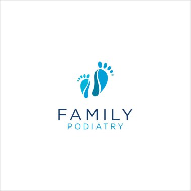 Podiyatri logosu beyaz arka planda izole edildi. Foot Care Logo Simgesi Tasarımı. Ayak İzi Logosu .