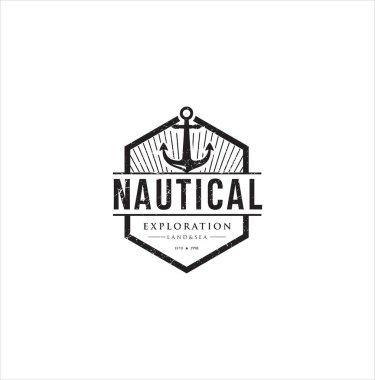 Denizcilik Logosu Rozetleri ve Etiketler Serbest Tırmanışlar, Vektörler ve Hisse Resimleri. Klasik Deniz Logosu İpi Hipster Retro