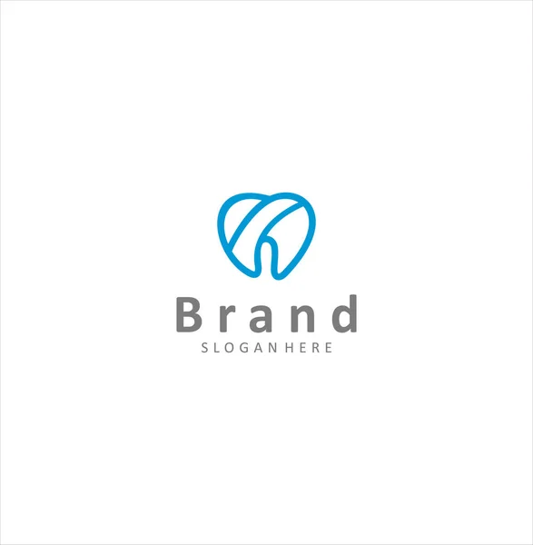 Zębowy Dentysta Dental Logo Line Logo Zdrowego Zęba Dentystycznego Projekt — Wektor stockowy