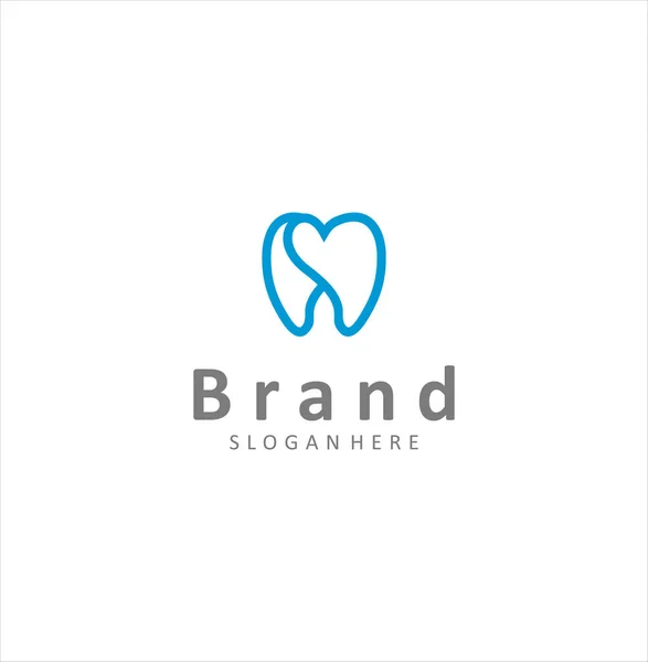 牙科医生牙签线 牙齿健康护理标志 牙科护理医疗标志的白色设计 创新牙科诊所清洁蓝牙标志 — 图库矢量图片