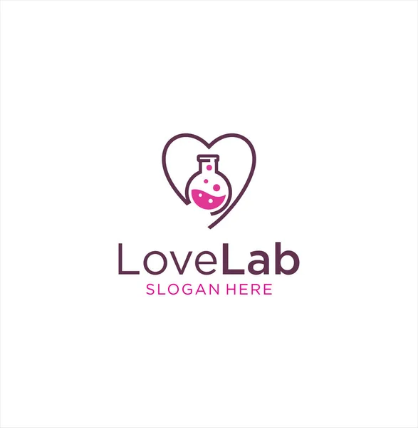 Love Lab Logo Template Design Vector Emblem Design Concept 실험실 — 스톡 벡터