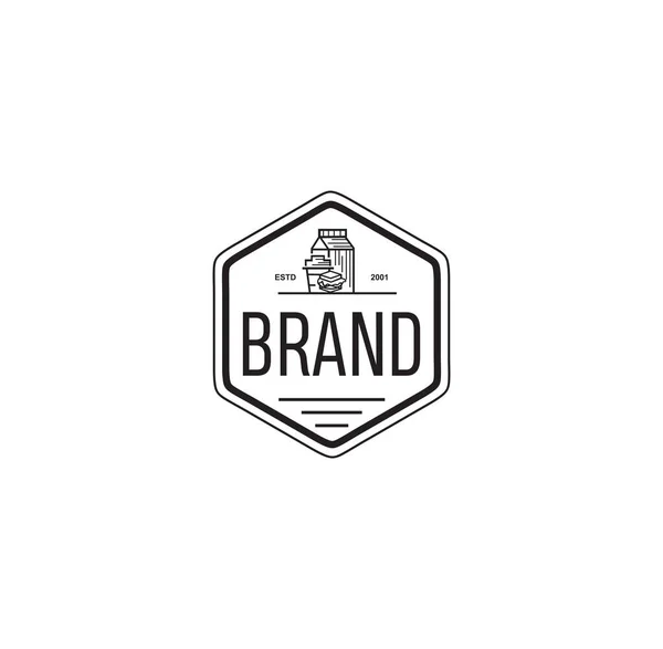 Vintage Burger Sandwich Logo Hipster Natural Fast Food Label Sign — Stock Vector