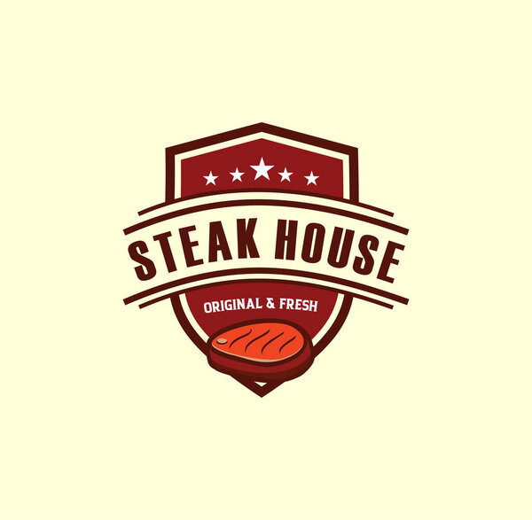 Grill menu logo label, Set of vintage retro badge, label, logo design templates for hotdog, steak house, grill menu.