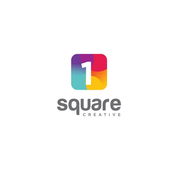 Logo Tecnología Square One Vector Diseño Logotipo Cuadrado Colorido Abstracto — Archivo Imágenes Vectoriales