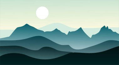 Gradyan dağlar manzara arka plan Vektör tasarım illüstrasyonuName