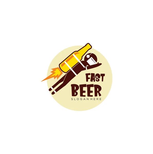 Fast Beer Entrega Logo Design Template Vector Elemento Design Logotipo — Vetor de Stock