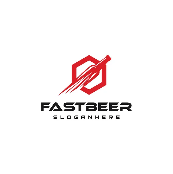 Fast Beer Entrega Logo Design Template Vector Elemento Design Logotipo — Vetor de Stock