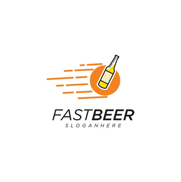 Fast Beer Entrega Logo Design Template Vector Elemento Design Logotipo — Vetor de Stock