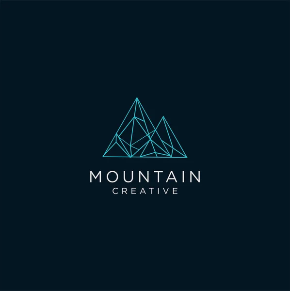 Montanha Aventura Logotipo Linha Design Logotipo Livre Montanha Design Caminhadas — Vetor de Stock