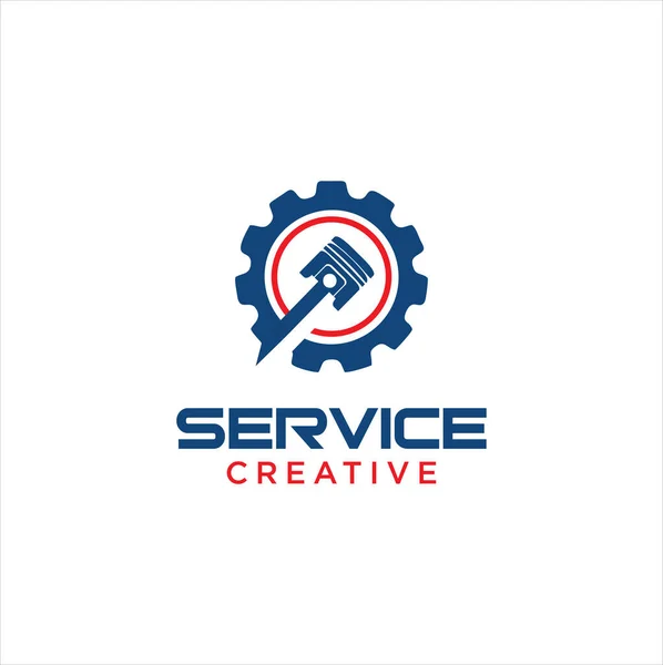 Logo Przekładni Mechanicznej Design Napraw Logo Serwisu Samochodowego Auto Serwis — Wektor stockowy