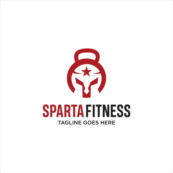 Spartan Fitness Logo Design Ginásio Spartanlogo Vector Logo Fitness Musculação — Vetor de Stock