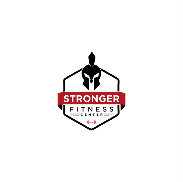 Spartan Fitness Logo Design Ginásio Spartanlogo Vector Logo Fitness Musculação — Vetor de Stock