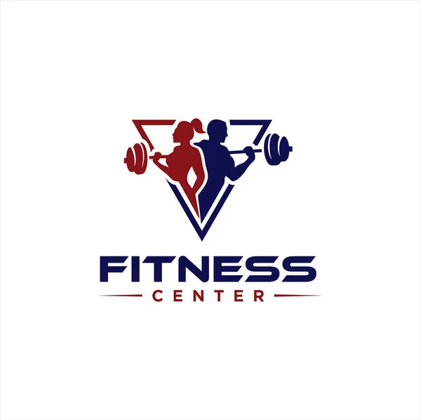 Fitness Merkezi Logosu Spor Spor Logosu Tasarımı Jimnastik Logosu Simgesi — Stok Vektör