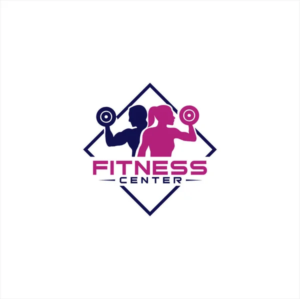 Logo Centrum Fitness Logo Sportowe Fitness Design Ikona Logo Siłownia — Wektor stockowy