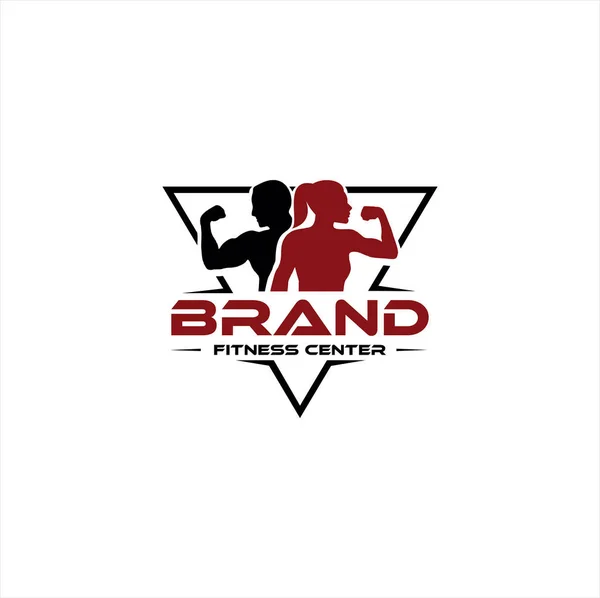 Logo Fitness Center Design Logotipo Esporte Fitness Gym Logo Ícone — Vetor de Stock