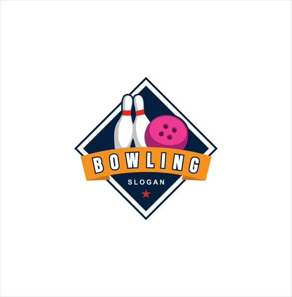 Bowling Logosu Amblem Şablonu Vektör Stok Resimleri Bowling Spor Merkezi — Stok Vektör