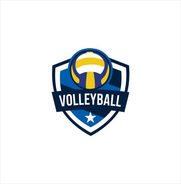 Voleybol Logosu Amblem Rozeti Logo Spor Menkul Kıymetler Çizimi — Stok Vektör