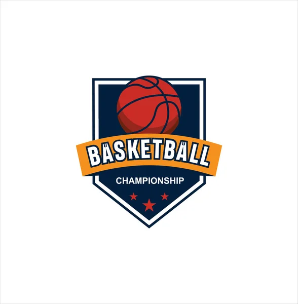 Logo Basket Ball Illustration Vectorielle Sportive Américaine Logo Panier — Image vectorielle