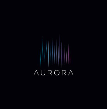 Aurora Logo Simgesi Tasarım Şablonu Vektör Çizimi