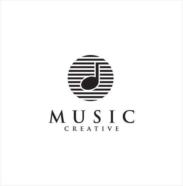 Música Nota Logo Silueta Diseño Inspiración Diseño Del Logotipo Circle — Vector de stock
