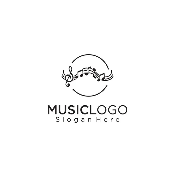 Μουσική Νότα Λογότυπο Σιλουέτα Έμπνευση Σχεδιασμού Κύκλος Σημείωση Λογότυπο Σχεδιασμός — Διανυσματικό Αρχείο