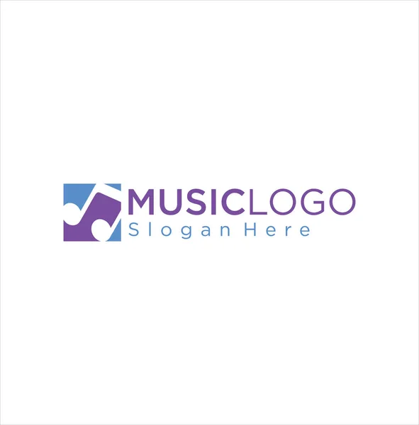 Muziek Notitie Logo Ontwerp Inspiratie Vierkante Noot Logo Ontwerp — Stockvector