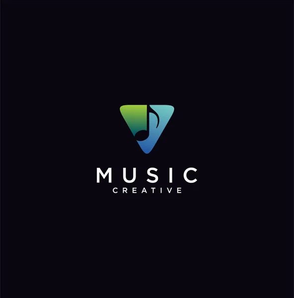 Música Nota Logo Diseño Inspiración Triángulo Nota Logo Diseño — Vector de stock