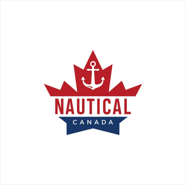 Nautical Maple Logo Stock Vector Canadian Nautical Logo — Stock Vector