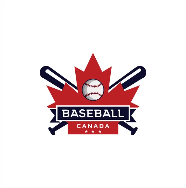 Illustration Vectorielle Logo Baseball Canadien Feuille Érable Logo Baseball Logo — Image vectorielle