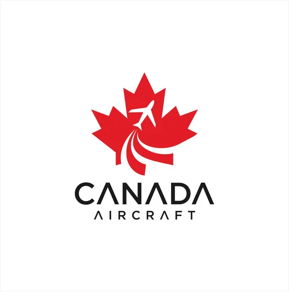 Canadian Aviation Logo Design Vector Illustration Canadian Aircraft Logo Design — Stock Vector