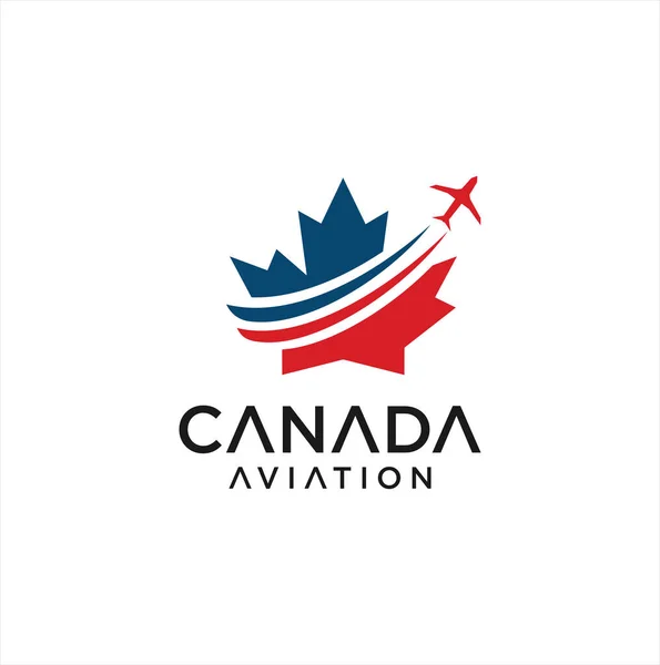 Canadian Aviation Logo Design Vetor Ilustração Canadian Aircraft Logo Design — Vetor de Stock