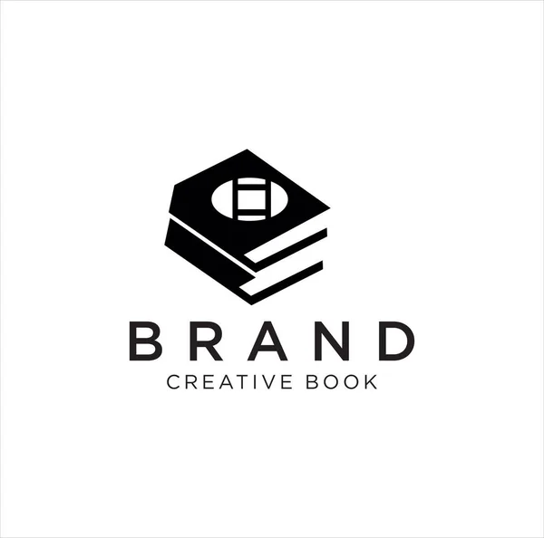 Escada Livro Logo Template Com Fundo Branco Livro Criativo Logo —  Vetores de Stock