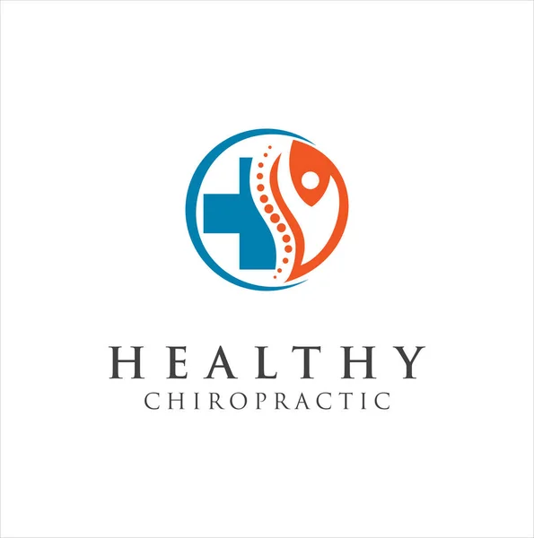 Chiropractic Logo Design Vector Біль Лого Логотип Догляду Хребтом Кістковий — стоковий вектор