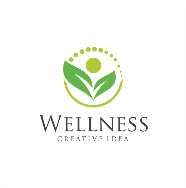 Wellness Yoga Logo Design Naturlig Hälsa Wellness Fitness Och Yoga — Stock vektor